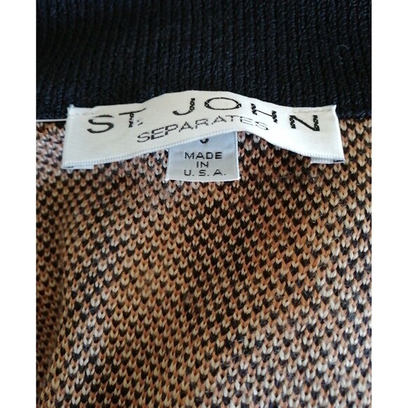 St. John Knit Zip Cardigan Sweater Jacket Leopard Women Size S - Picture 4 of 4